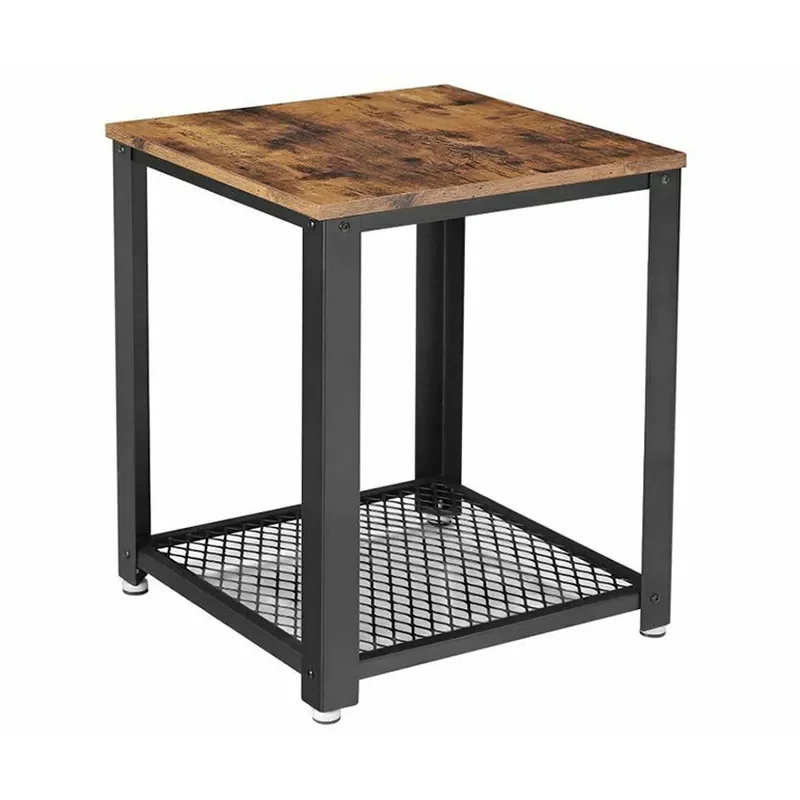 Modern Simple Wrought Iron Coffee Table Light Luxury Loft Sofa Side Table Creative Small Square Tea Table for Household