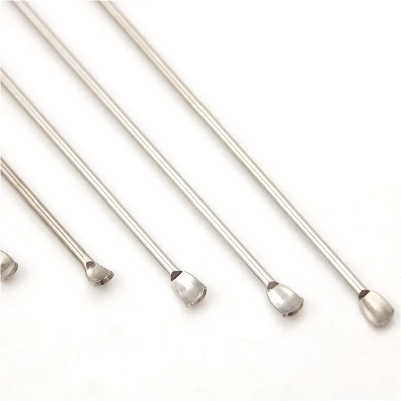 1개 스테인리스 스틸 실험실용 미세 스파튤라 약용 스푼 스쿱 셔블 약국용 건강용 10-22cm