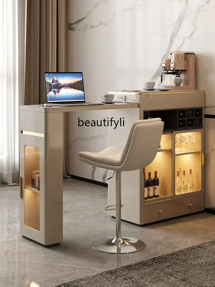 lt Stone Plate Retractable Counter Home Living Room Modern Minimalist Open Kitchen Integrated Hallway Small Bar Table