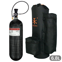 TUXING 4500Psi 300Bar 6.8L Carbon Fiber Cylinder with High Pressure Fill Station Regulating Valve Protective Carrier Bag M18*1.5