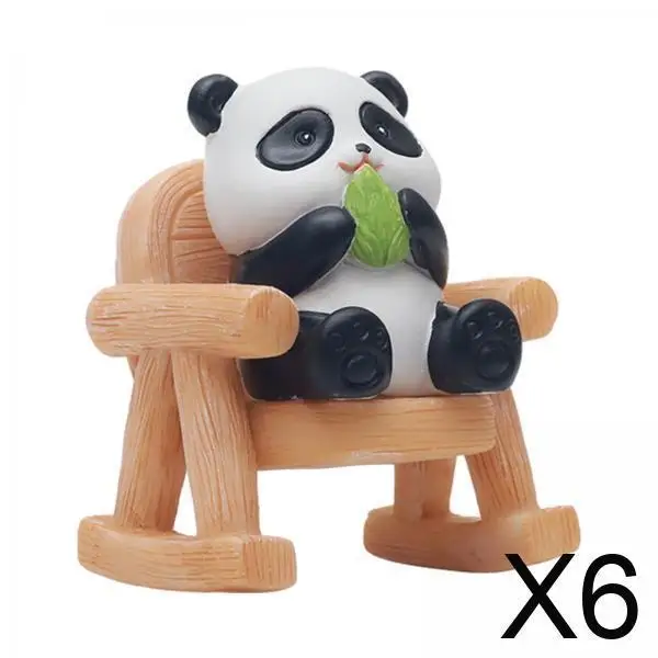 

6x Garden Decoration Statue,Garden Sculpture Rocking Chair Small Resin Animal Figurine for Yard Room Landscape Courtyard Indoors