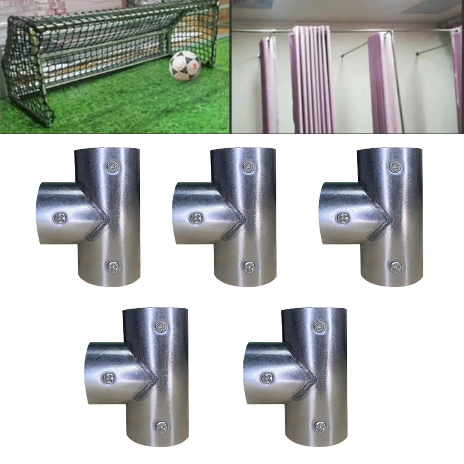 

5x Pipe Connector 3 Way Connector Inner Dia 25mm DIY Shelf Garden Support Fixed 1" Fittings Easy Installation End Rail Clamps