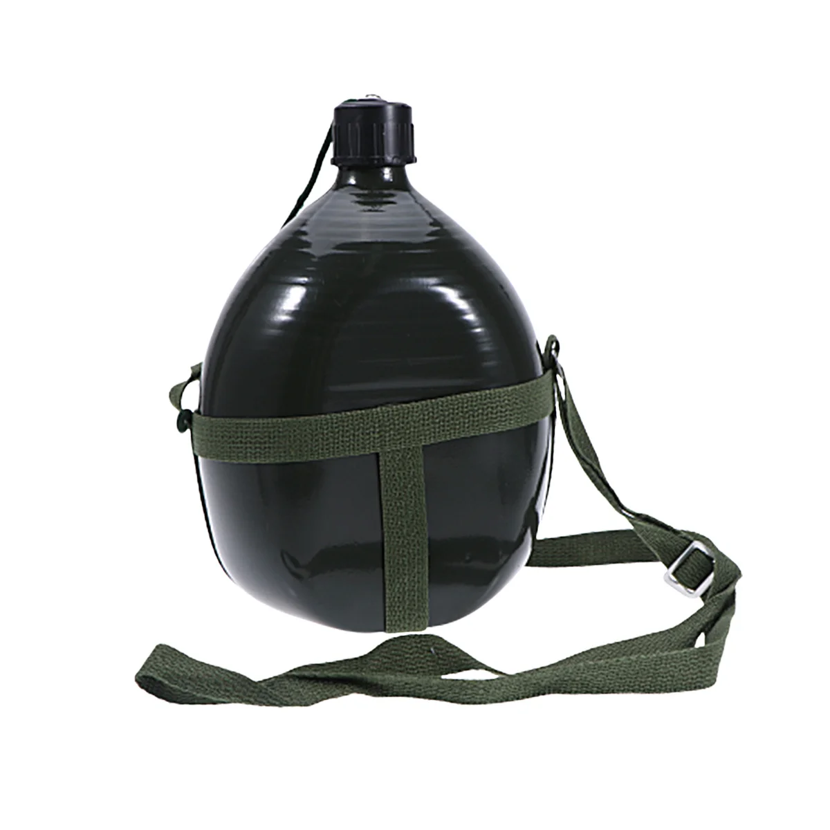 

2.5L Military Canteen Green Aluminum Water Bottle Adjustable Strap For Hiking Camping Travel Outdoor Biking Mountain Road