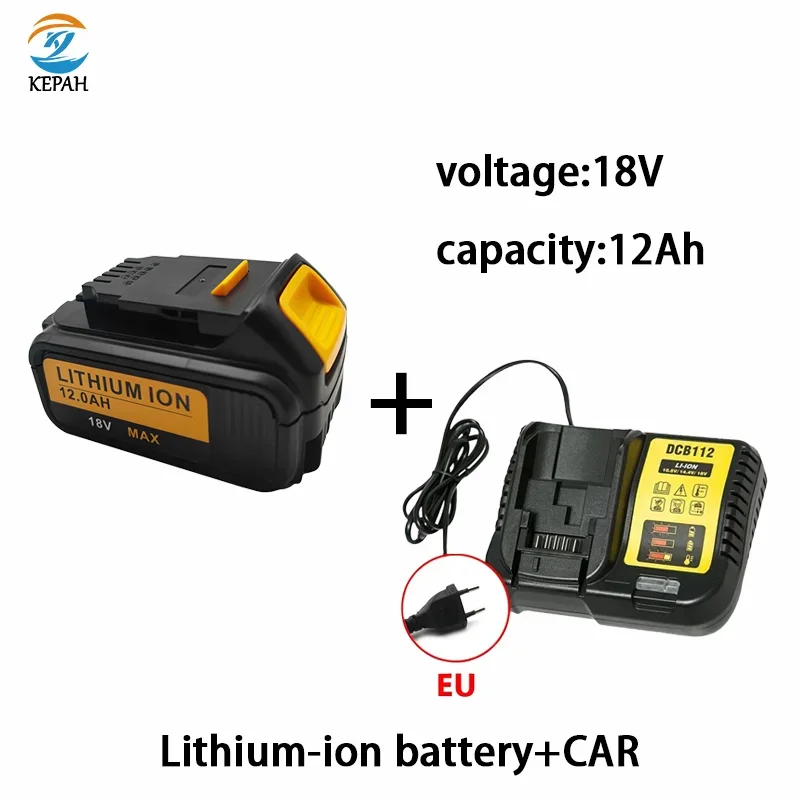 100% original 18v12000mah Dewalt rechargeable battery with LED lithium-ion battery DCB205DCB204-2 20V DCB206