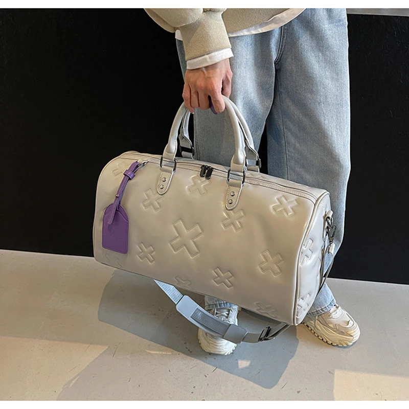 Women'S Fashion Bag PU Leather Gym Fitness Yoga Travel Luggage Boston Handbag Outdoor Duffle Sports Suitcase Shoulder Tote Bag