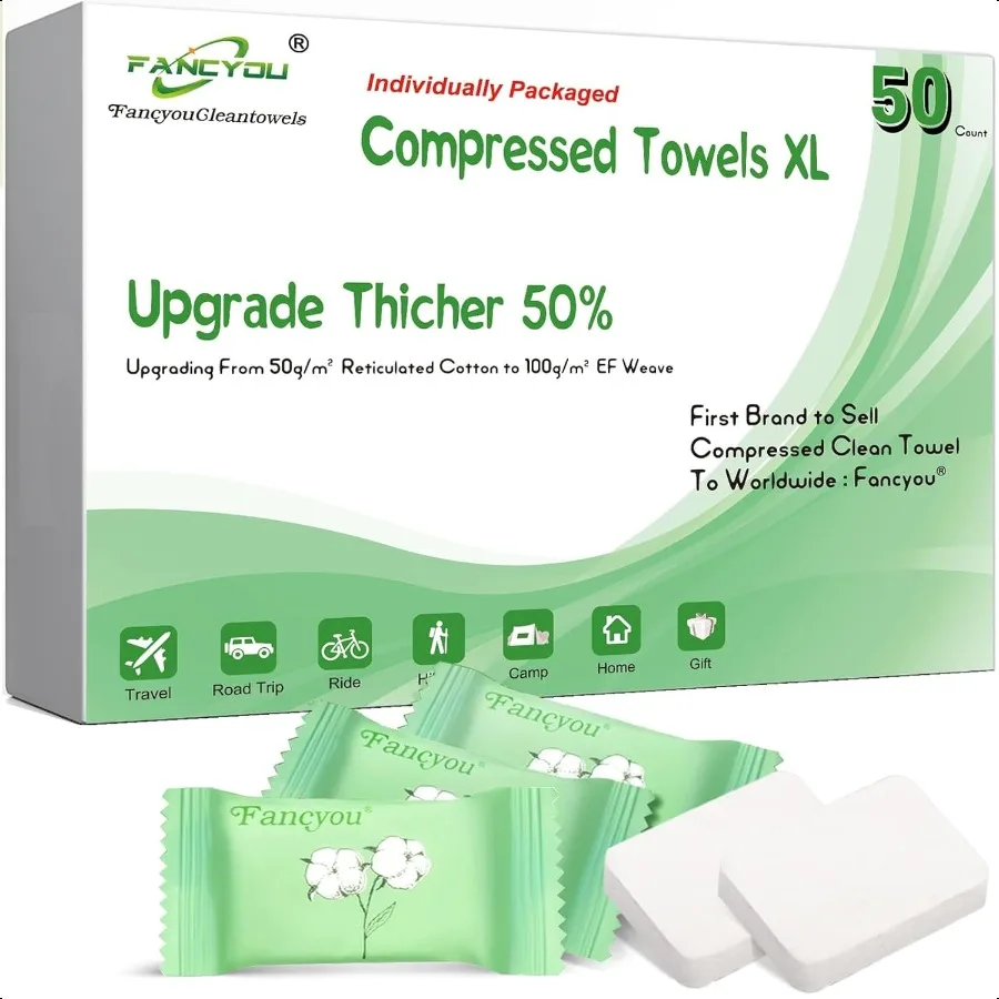 

Large Compressed Disposable Face Towel Thicken Washcloth Compact Portable Cotton Wipes Tablets Facial Cleansing Cloths Towelett