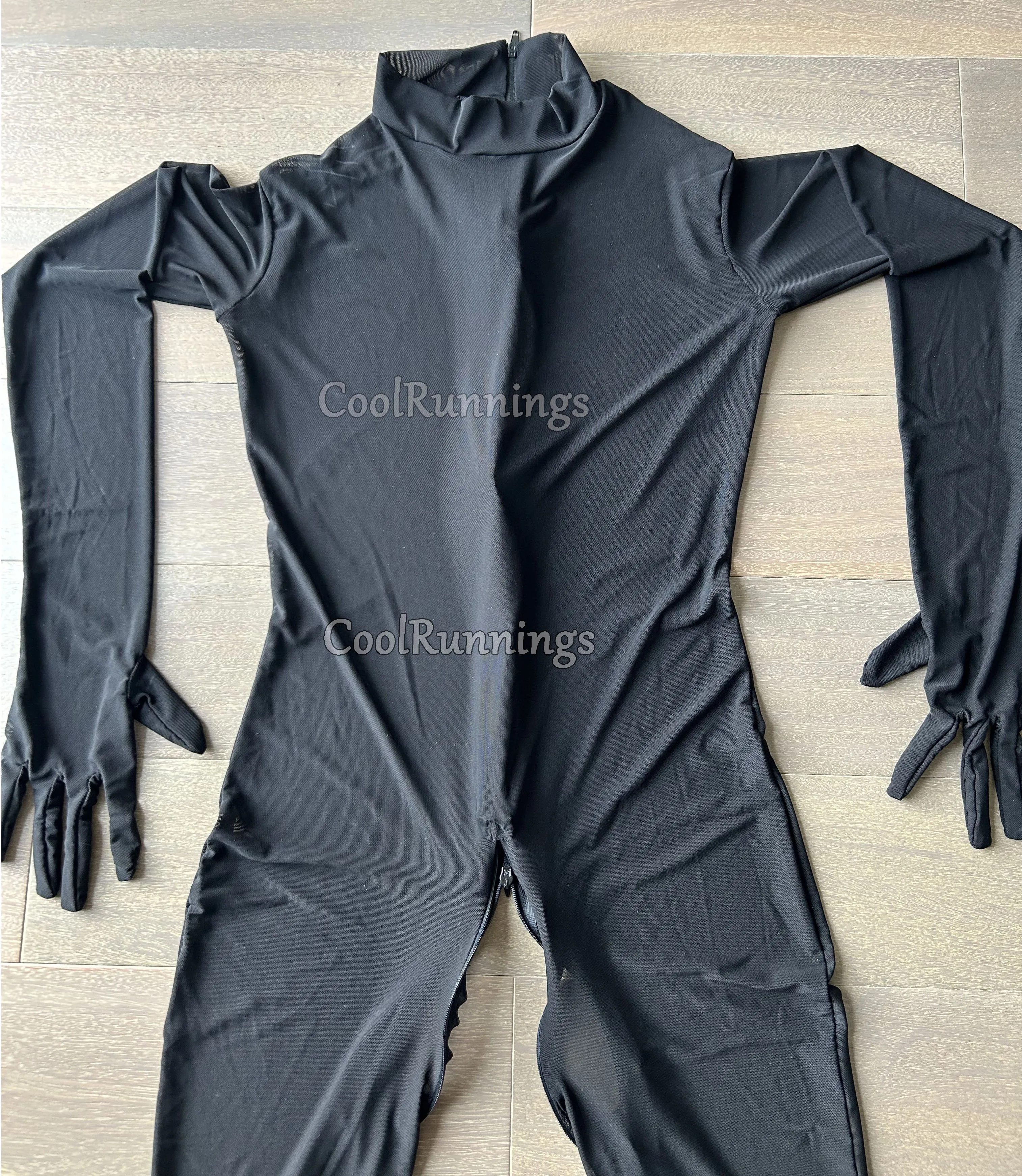 Headless Transparent See Through Black/White/Flesh Silk Spandex Zentai Costume Jumpsuit Bodysuit With Female/Male Crotch Zipper