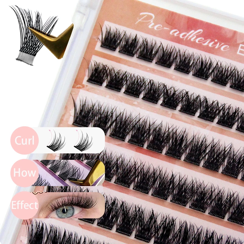 FAIRYTIS New Self Adhesive Lashes No Glue Needed 10-16mm Mix 0.07 DIY Eyelashes Extensions Volume Style False Lash Makeup Tools