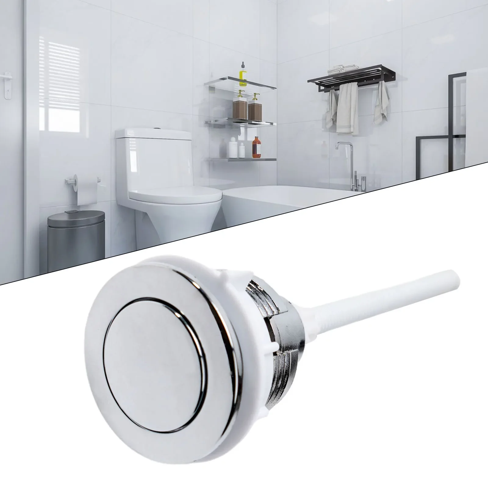 Tool Toilet Tank Button Water 38mm Bathroom Corrosion-resistant Flush Toilet Rust-proof Silver Household Products