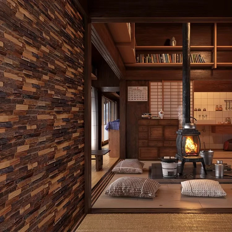 3D Stereoscopic Sound Insulation Timber Slabs, Decorative Cladding Material for  TV Backdrop and Indoor Space Renovation