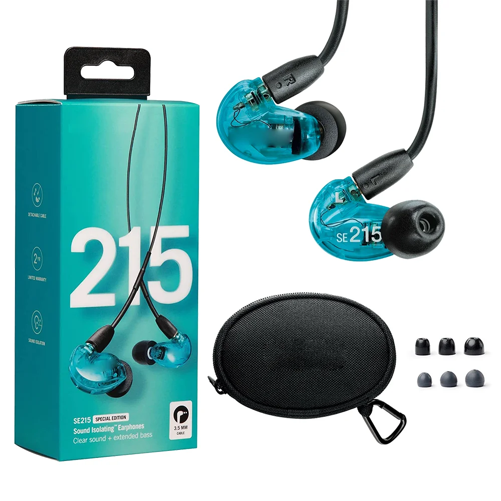 

SE215 Earphone with Microphone Hi-fi Stereo Noise Canceling 3.5MM SE 215 in Ear Detchabl Earbuds with Bag