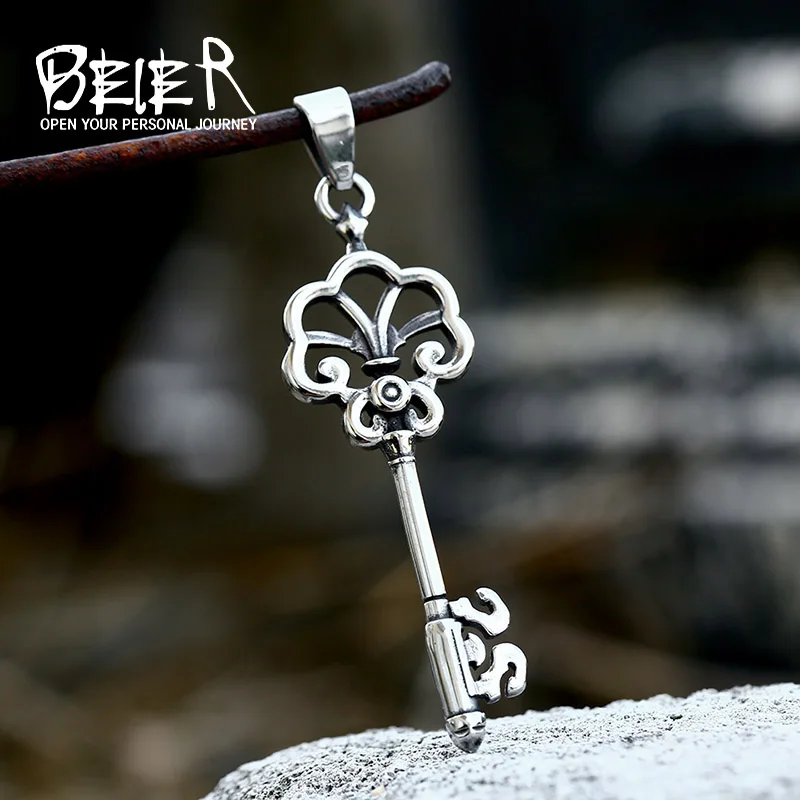 BEIER 2022 New Fashion 316L Stainless Steel Vintage Decorative Key Charm Pendants Jewelry For Men Women Wholesale Dropshipping