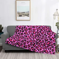 Coperte con stampa leopardata rosa caldo cheetah animal spot flanella divertente coperta morbida per la decorazione domestica