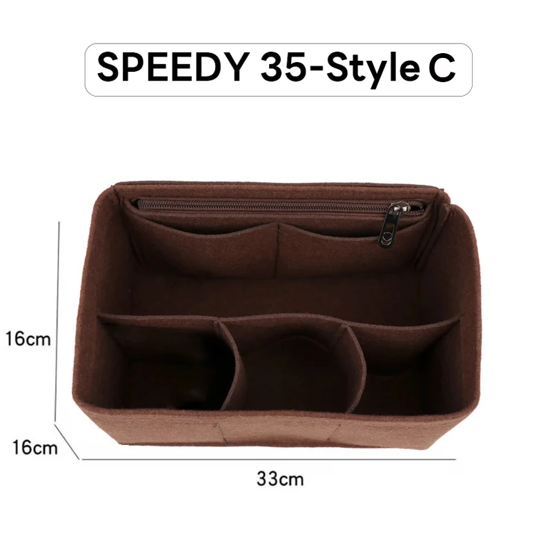 Afneembare Vilten Portemonnee Insert Organizer voor Luxe Handtas Speedy 25 30 35 Make-up Tas Shaper Liner Reizen Binnenzakje