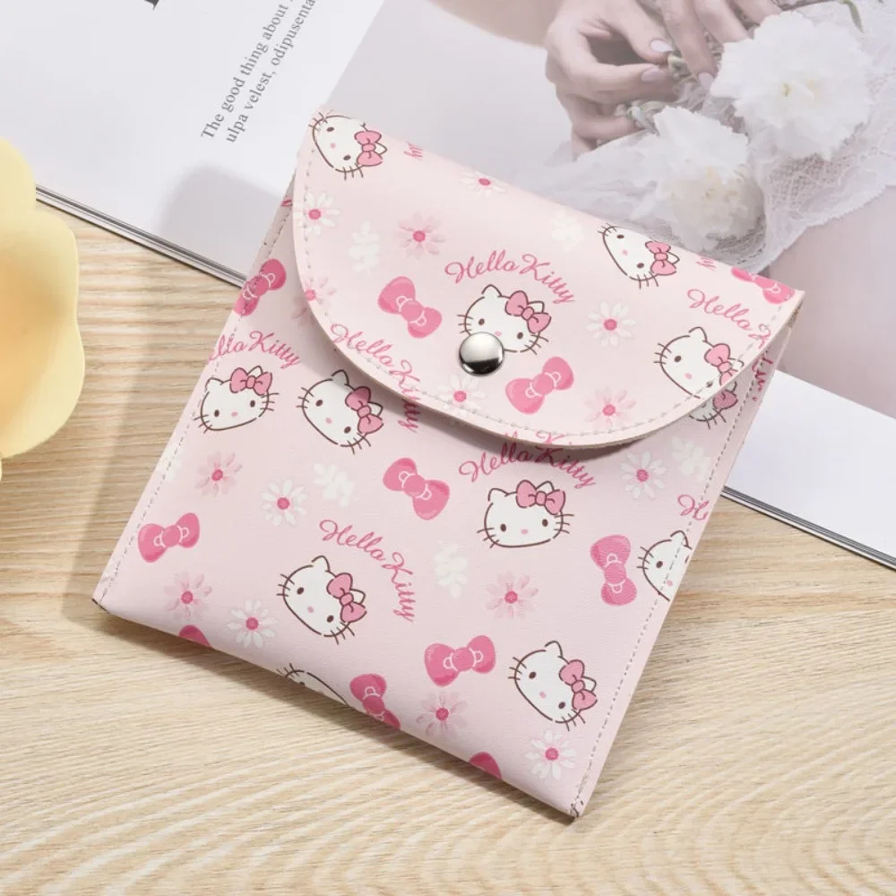 Serviette Hygiénique Portable Hello Kitty pour Fille, Périphérique de Dessin Animé, Accessoire Kawaii, Cadeau pour Étudiante