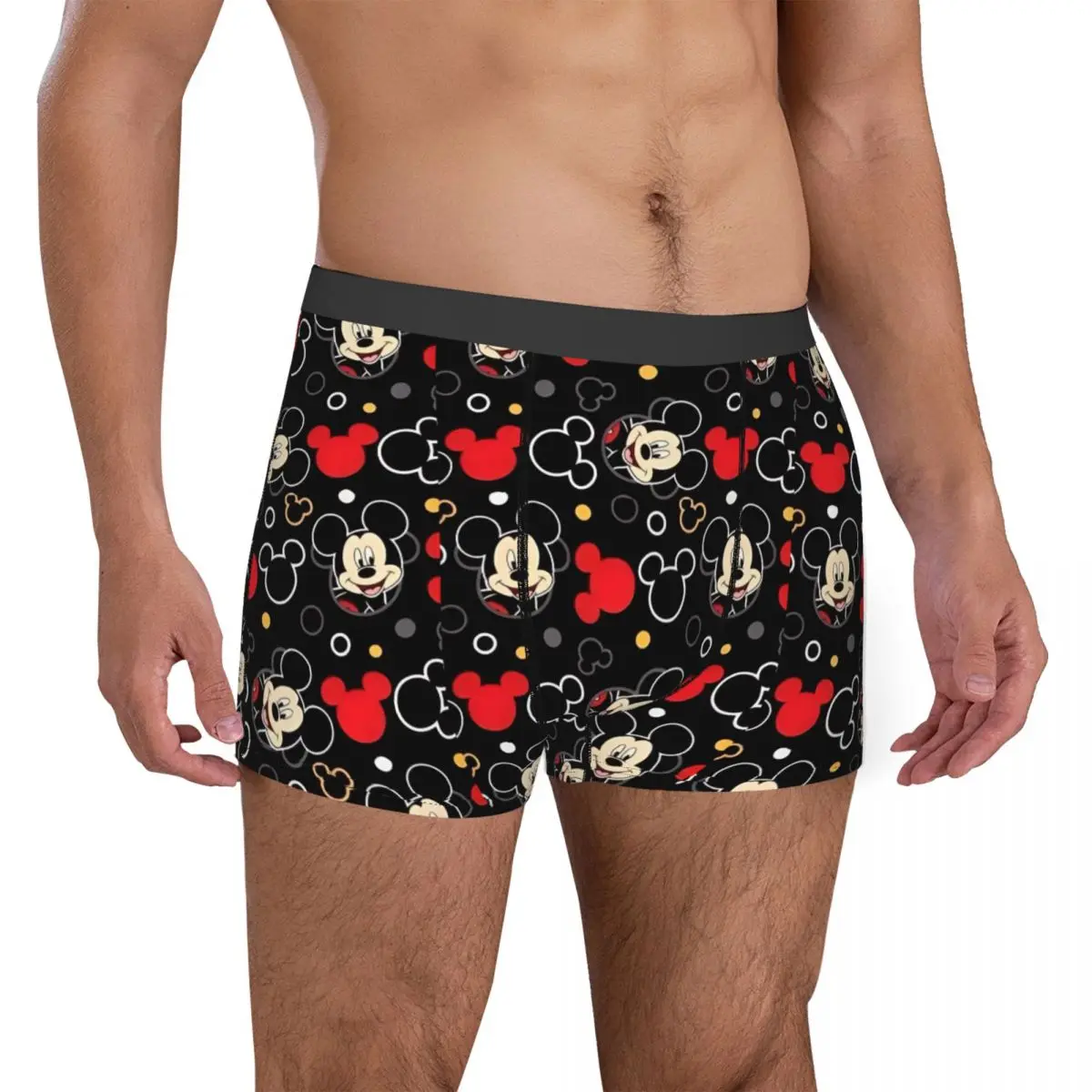 Bóxer de Mickey Mouse para hombre, pantalones cortos Ropa interior novedosa