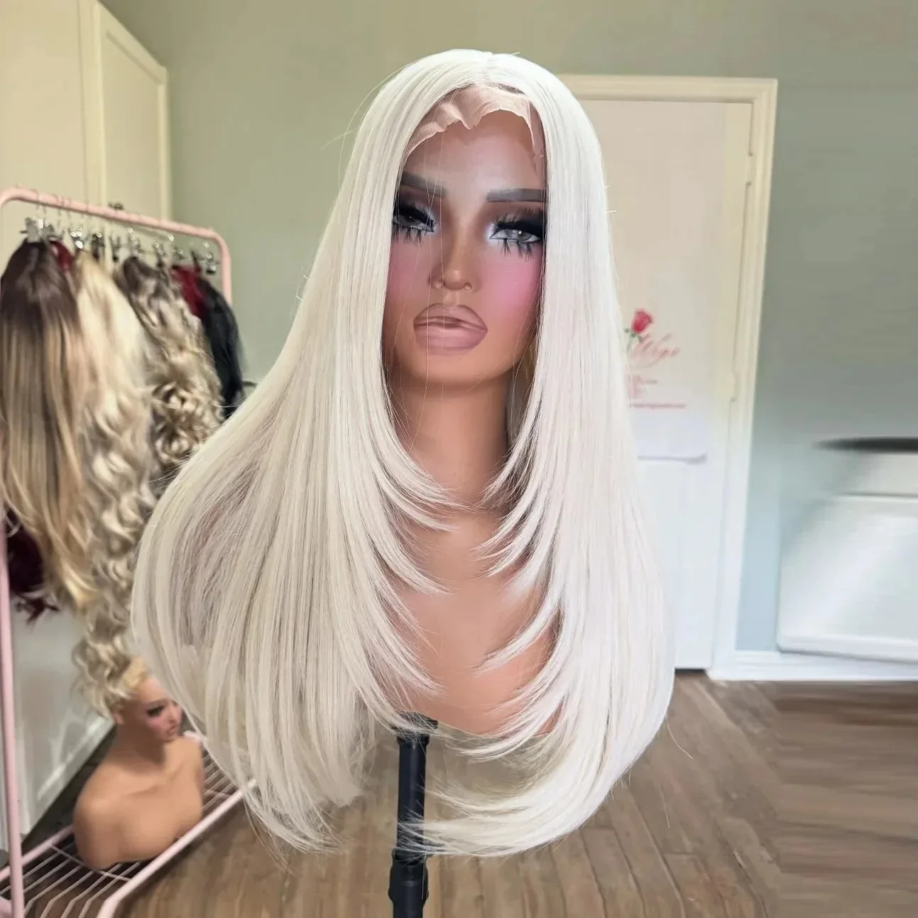 شعر مستعار أبيض الطبقات قطع شعر مستعار العظام مستقيم الدانتيل شعر مستعار أمامي قبل قطعها غلويليس 13x4 HD الدانتيل الباروكة الاصطناعية تأثيري الطرف