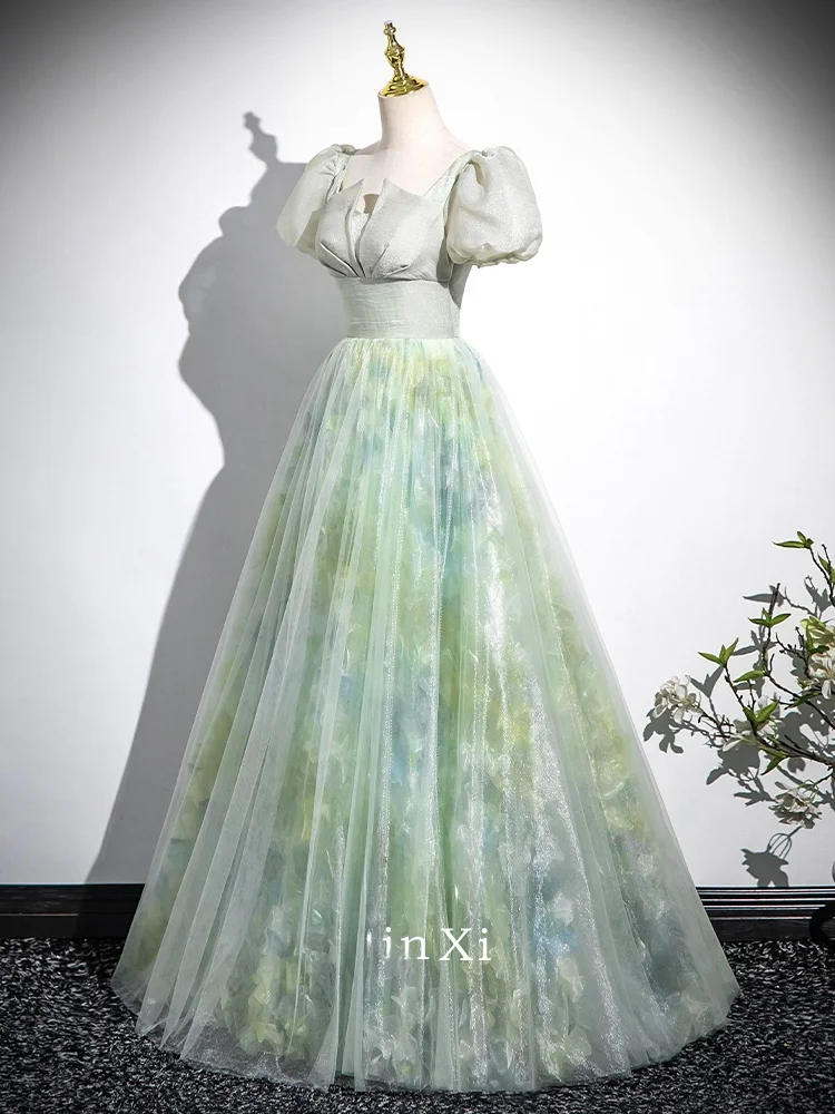 

Adult een Evening Gown Women's 2025 New Engagement Luxury Piano Vocal Art Exam Birthday Host Skirt Korean Sle A-Line Dr