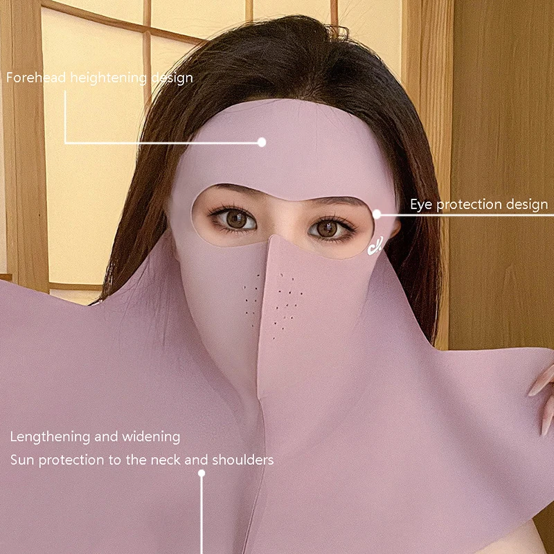 

Ice Silk Sun Protection Mask Anti-UV Neck Scarf Neck Protection Dustproof Sunshade Face Mask Summer