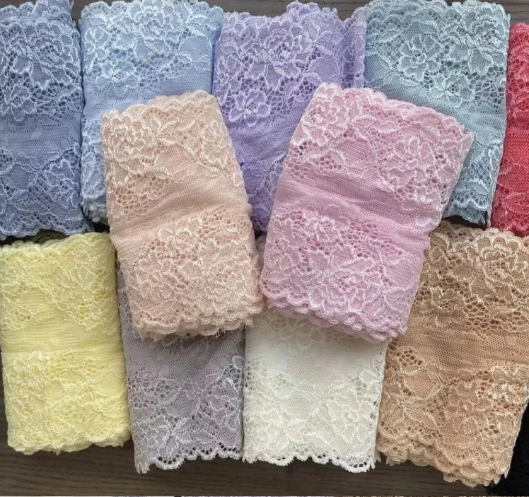 2 Meters Colorful Handmade Clothing Decoration Soft Elastic Stretchy Lace Trim for Underwear Wedding Dress Skirt Lace Trim 13cm