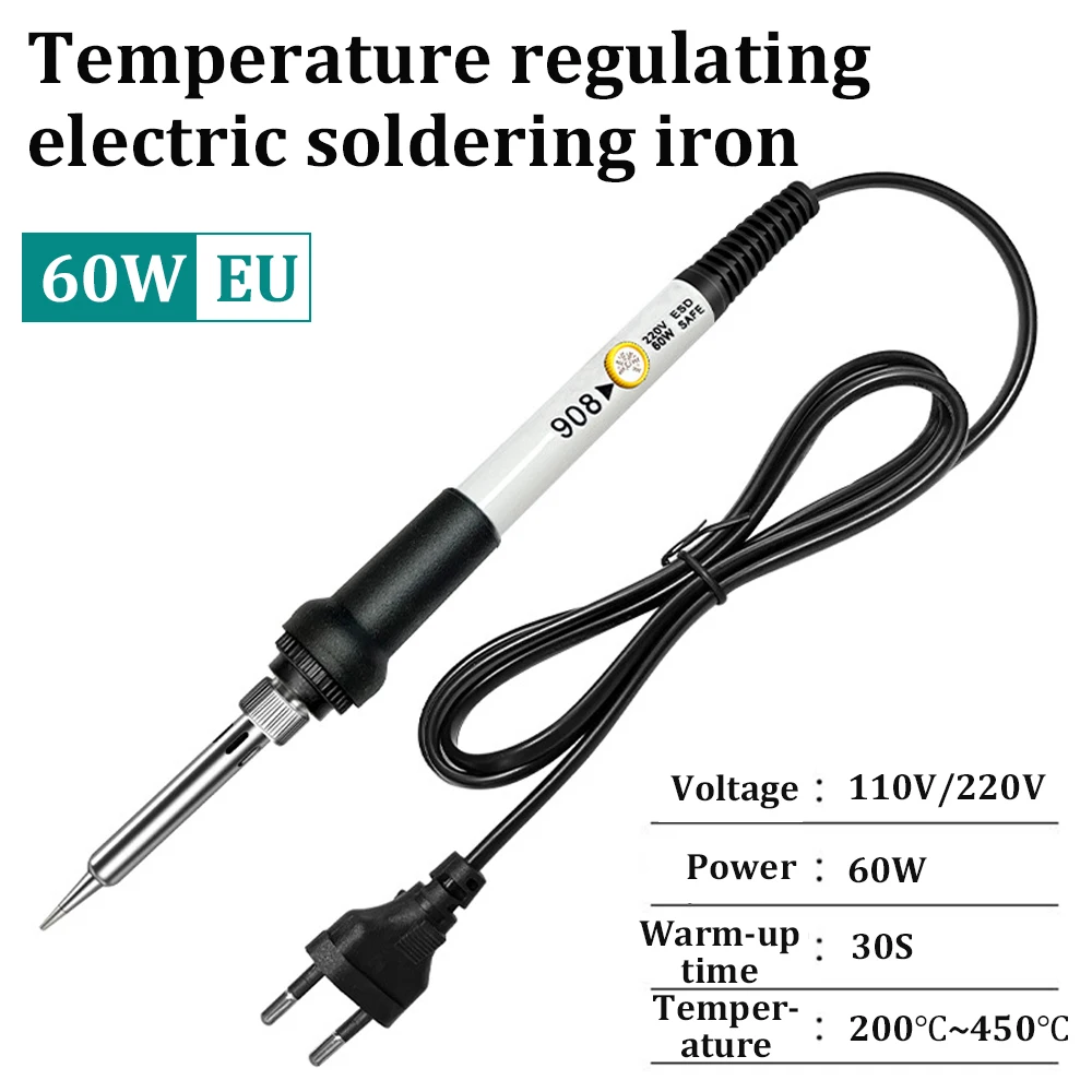 Adjustable Temperature Electric Soldering Iron 110V/220V 60W Solder Iron Professional Tin Welder Heat Pencil Welding Repair Tool