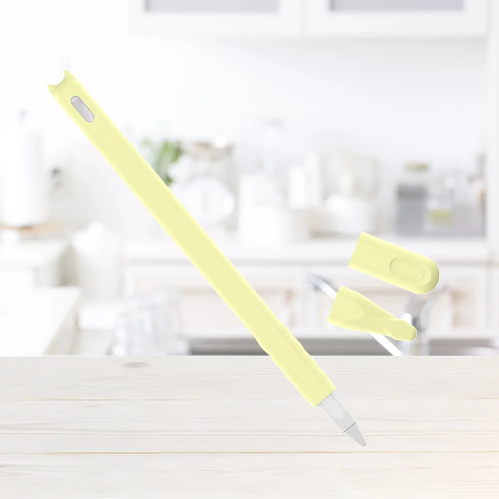 

3 pcs Silicone Case For Stylus Pen Light Yellow Protective Pouch Nib Cover Set Touch Pen Accessories Tablet Pc