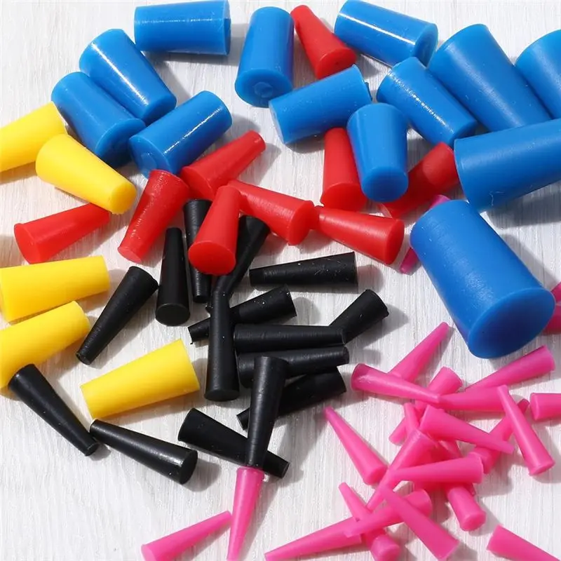 100 Pcs Silicone Rubber Tapered Plug 1/16