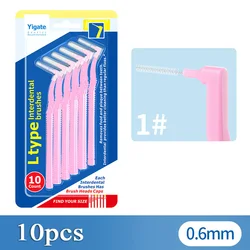 5/10pcs Inter dental bürste l Form ultra feine 0,4-1,5mm Reinigungs bürste zwischen Zähnen Kieferorthopädie Zahnspange Bürste Mundpflege werkzeuge