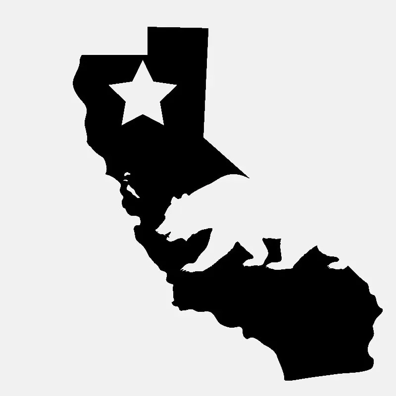 

Car Sticker Personality California Bear and Star PVC Car Decoration Sticker Waterproof Cover Scratch Black/White, 14cm*12cm