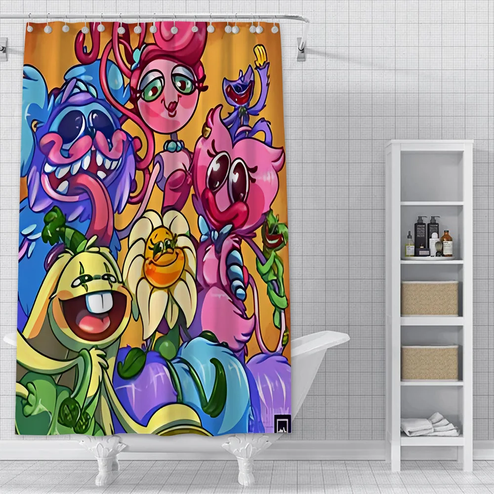 HOT Rainbowed Friends Shower Curtain Waterproof Polyester Fabric Paint Bath Curtain Home Bathroom Decor Curtain With Hook