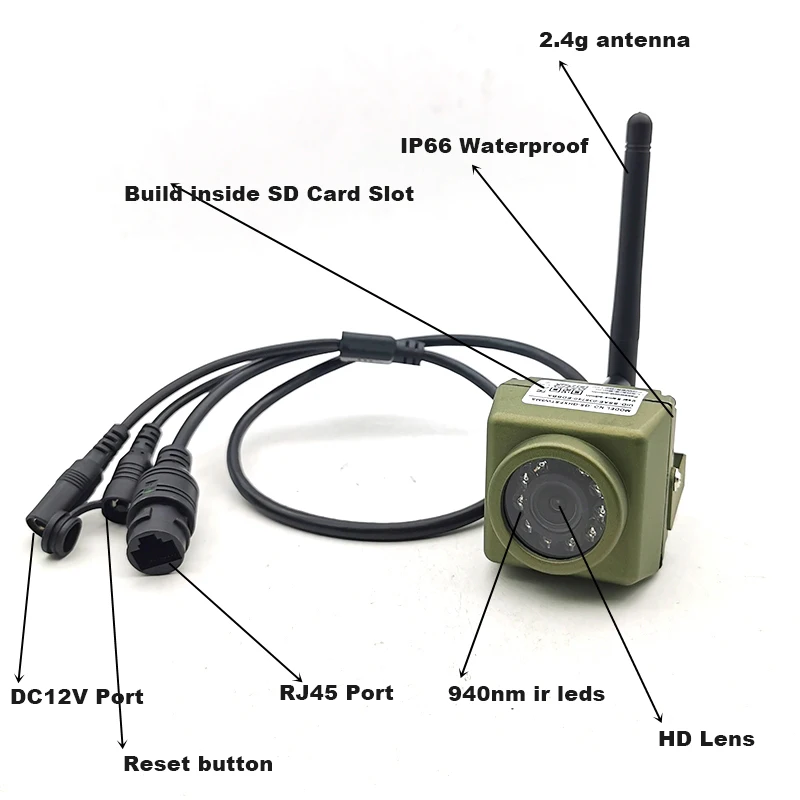 Minicámara de seguridad para exteriores, Kit de CCTV de 5MP y 2MP, Wifi, Audio inalámbrico, caja de pájaros, impermeable, visión nocturna IR, Pet FTP, RTSP