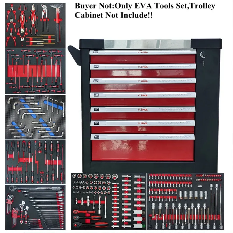 2022 New Household 408Pcs Iron Tool Box Herramienta Ratchet Wrench Socket Set Auto Motorcycle Repair Tools Kit For Car