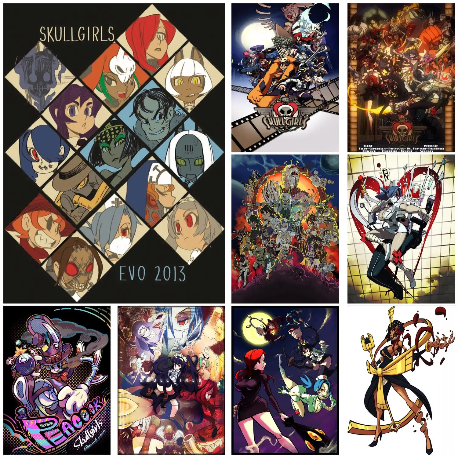 

skullgirls Anime Video Game Canvas Art Poster and Wall Art Picture Print Modern Family bedroom Decor Posters