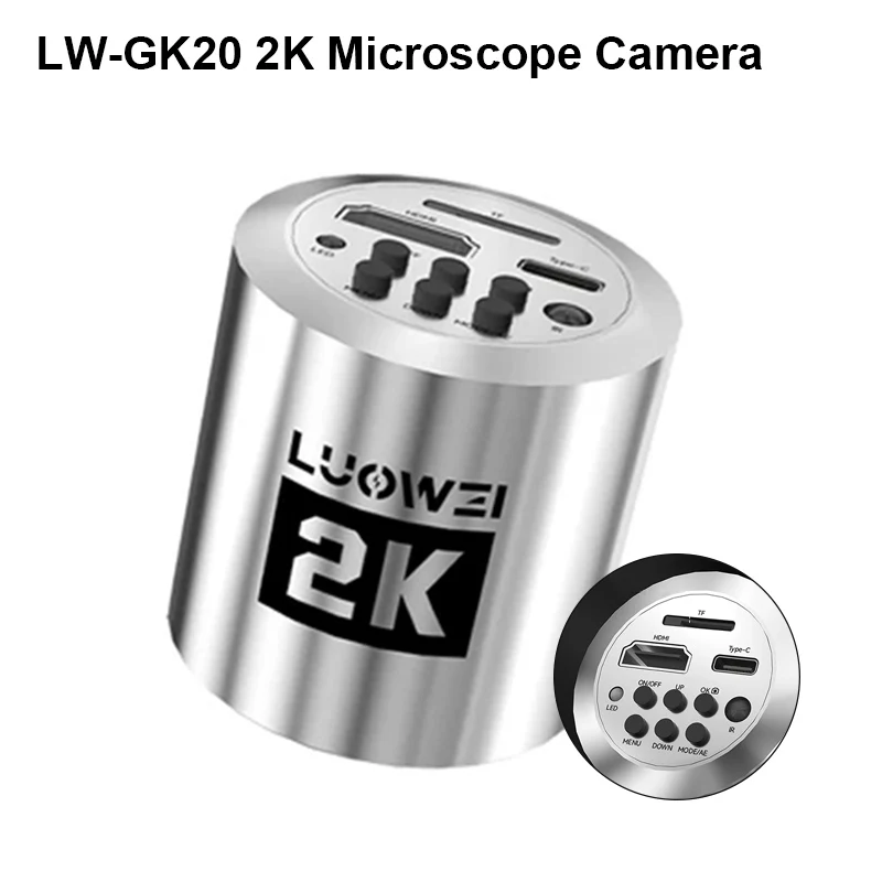 LUOWEI LW-GK20 2K Microscope Camera Real 2K HD Chip for PCB Quality Inspection HDMI Digital Video Phone Repair PCB Soldering