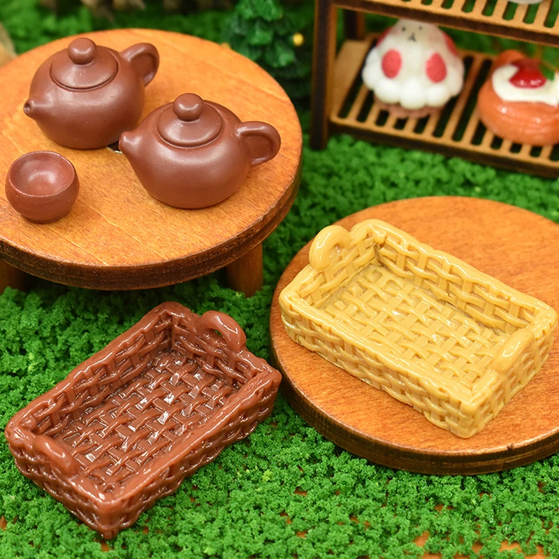 5Pcs 1/12 Dollhouse Simulation Bread Baskets Model Dollhouse Miniature Kitchen Furniture Decoration Dolls House Accessories