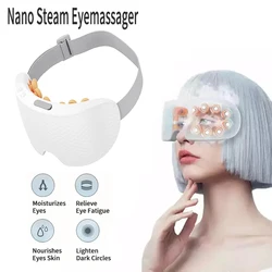 Nano Steam-masajeador de ojos inteligente para el cuidado de los ojos, dispositivo de calefacción con Bluetooth, música para aliviar la fatiga y las ojeras debajo de los ojos, 2023