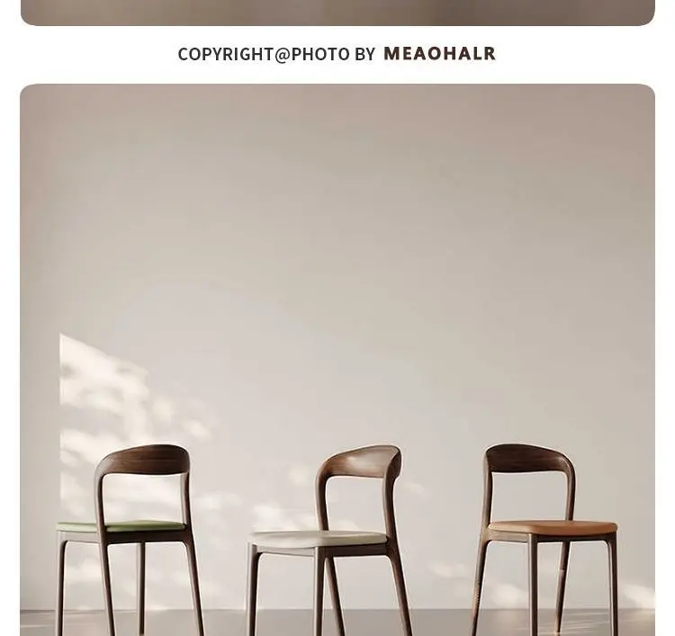 Nordic Minimalist Solid Wood Dining Chair Modern Designer Backrest Home Study Office Chair