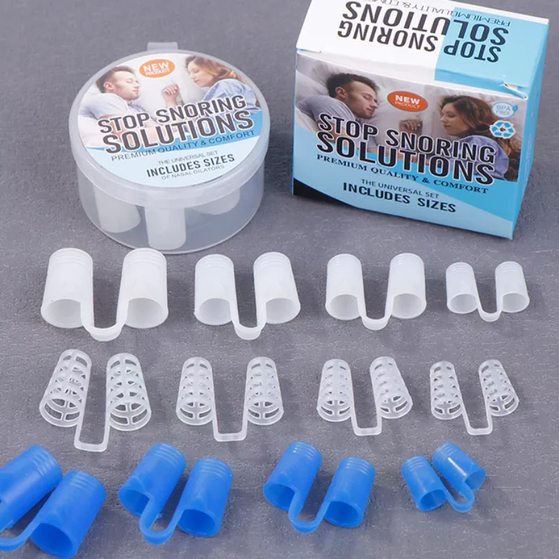 Silicone Anti Snore Nasal Dilators Apnea Aid Snoring Nose Clip Nose Breathing Apparatus Devices 4/8Pcs