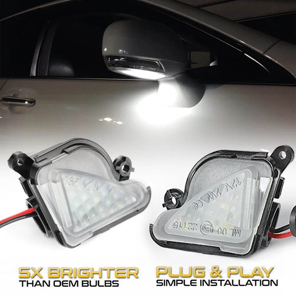 2Pcs 6000K White LED Under Side Mirror Light Puddle Lamps For Skoda Octavia 3 5E 2 1Z Skoda Superb 3 B8 2 B6 Skoda Scout