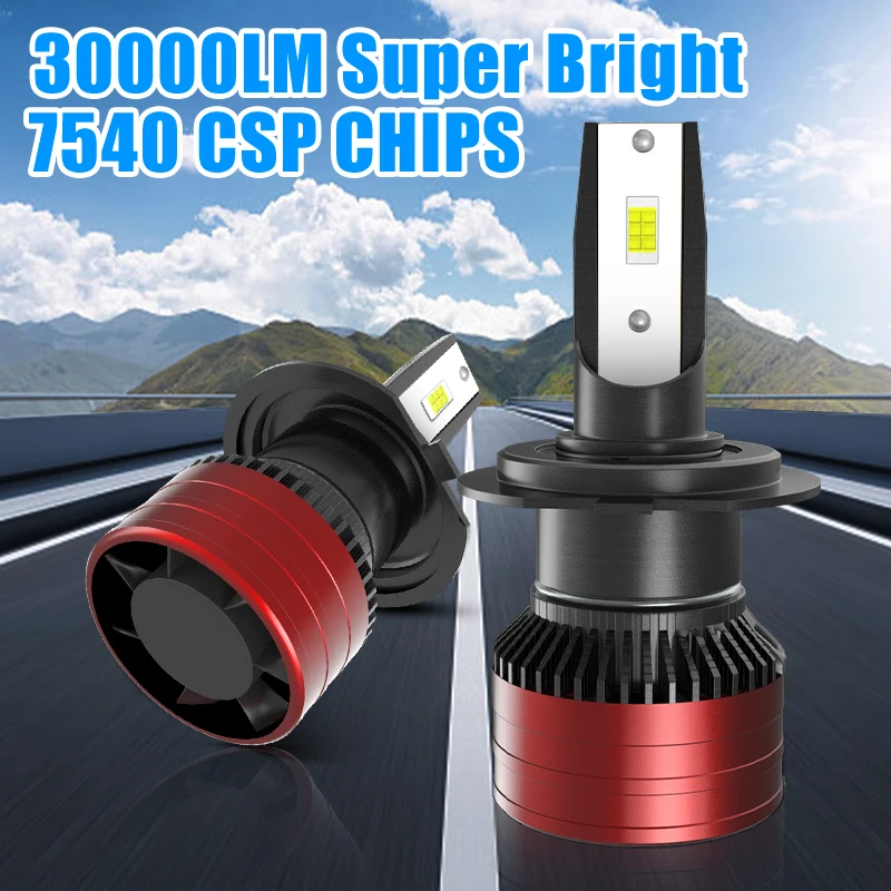 Carsnake H1 H4 H7 LED Headlights  30000LM 6000K H8 H9 H11 9005 9006 9012 Car Bulbs 7540 CSP 60W HB3 HB4 Automotive Fog Lights