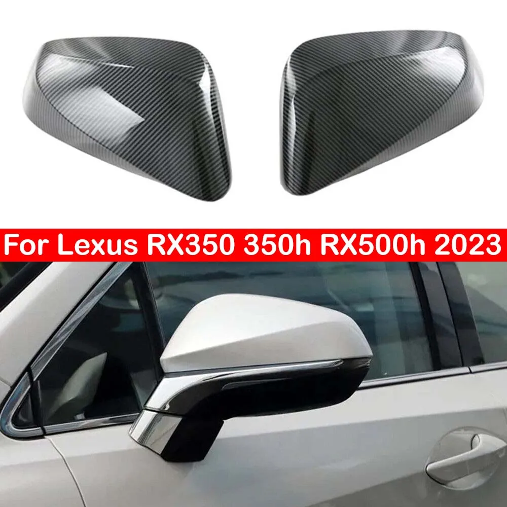 For Lexus RX350 350h RX500h 2023 Car Rearview Side Mirror Cover Sticker Wing Cap Exterior Door Rear View Case Trim Carbon Fiber