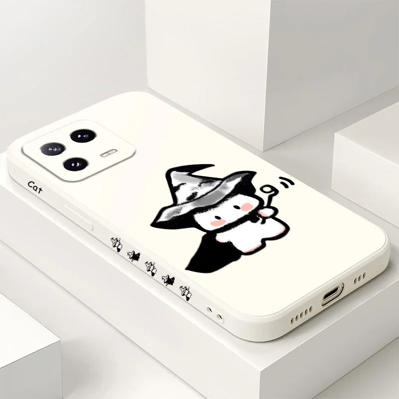 

Magician Cat Phone Case For Xiaomi Mi 15 14 14T 13 13T 12 12X 12T 12S 11 11T 10 10T 9 9T Pro Lite Liquid Silicone Cover