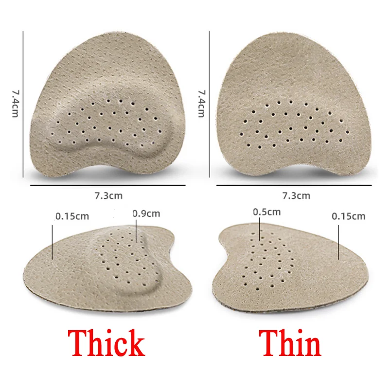 Forefoot Insert Cushion Pad Comfortable Leather Insoles Women Shoes Pads Foot Care Sandal Foot Pain Relief Pads Non-slip Cushion