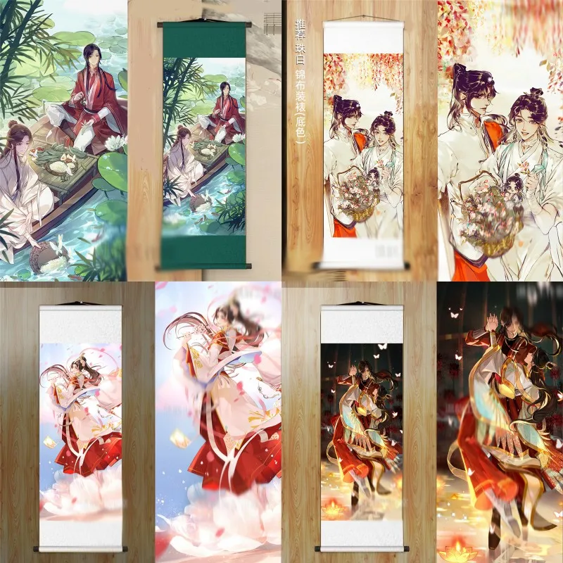 Hua cheng xie lian gedruckt plakat tian guan ci fu scroll bild home wand dekor zubehör junge mädchen halloween geschenk 1 stücke