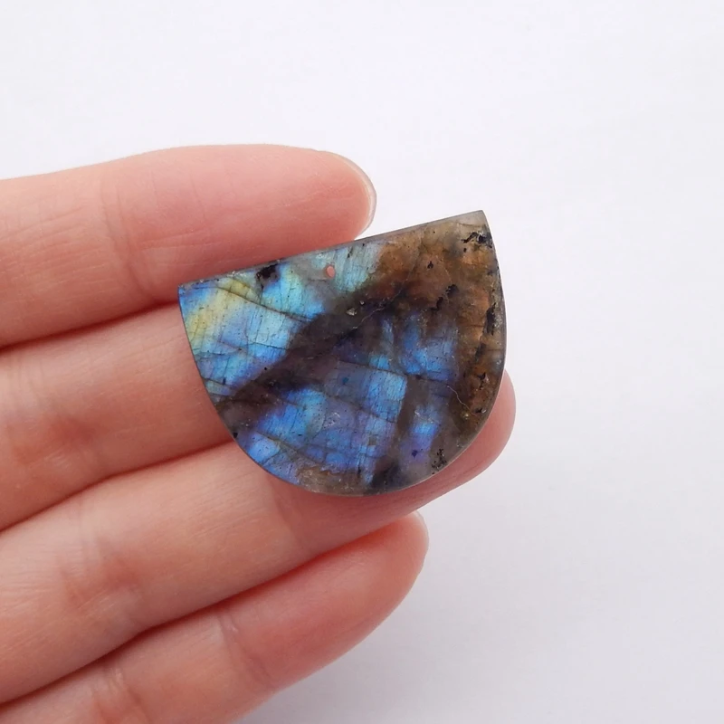 Semiprecious Natural Stone Labradorite  Pendant Bead Fashion Jewelry Necklace Accessories  30x24x3mm 5g