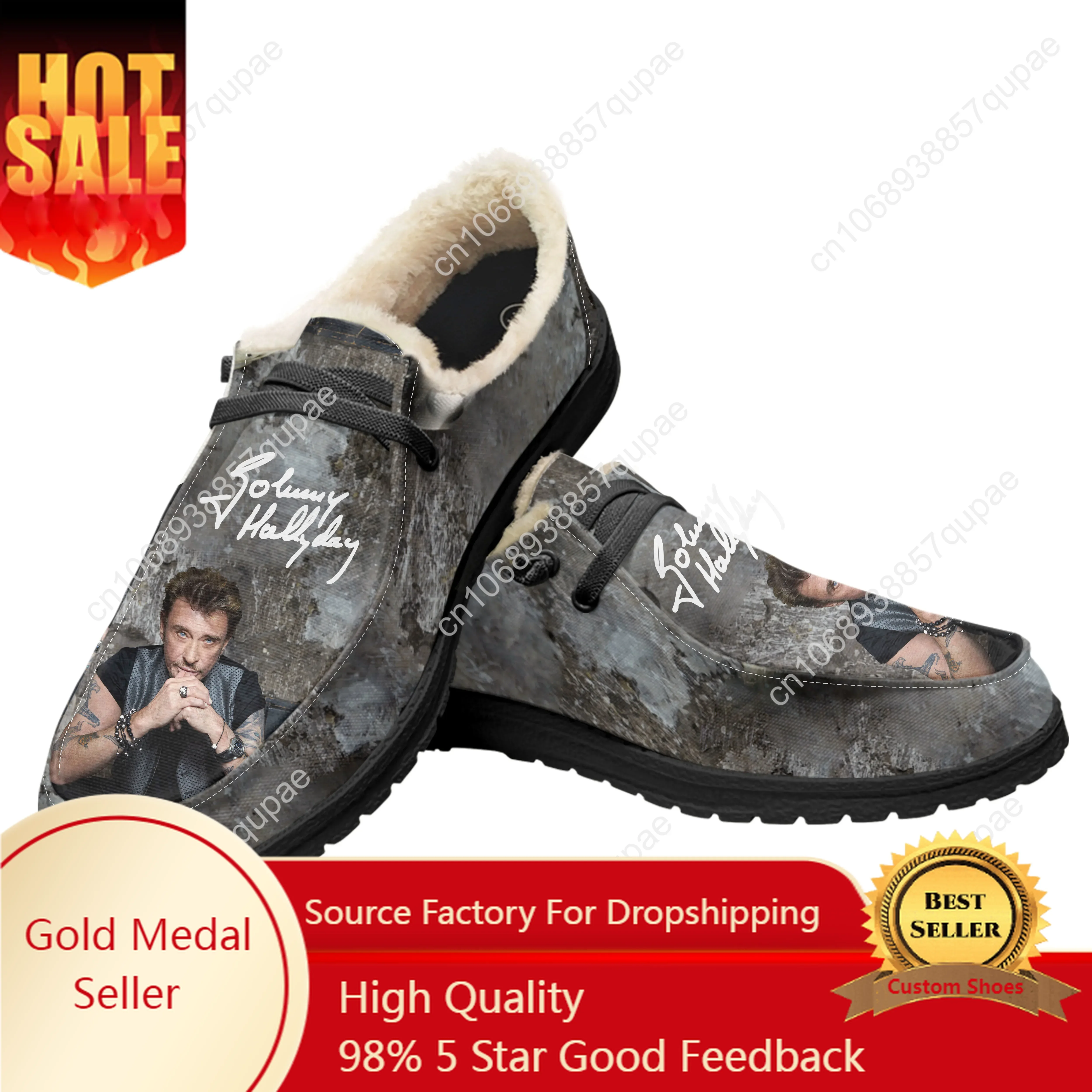 

Johnny Hallyday Casual Plush Shoes Flat Shoe singer Men Woman Breathable Casual Outdoor Lightweight Footwear Custom Made Shoe