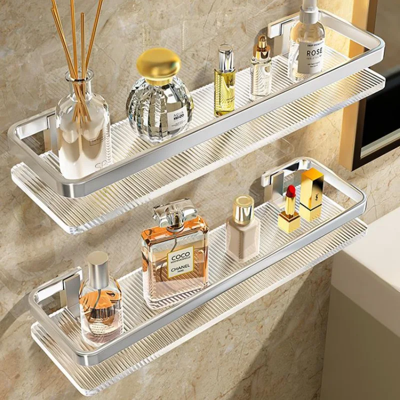 Bathroom Shelf Kitchen Storage Organizer  Acrylic Shampoo Rack  Shower Shelf Bathroom Accessories No Drill Storage Shelf