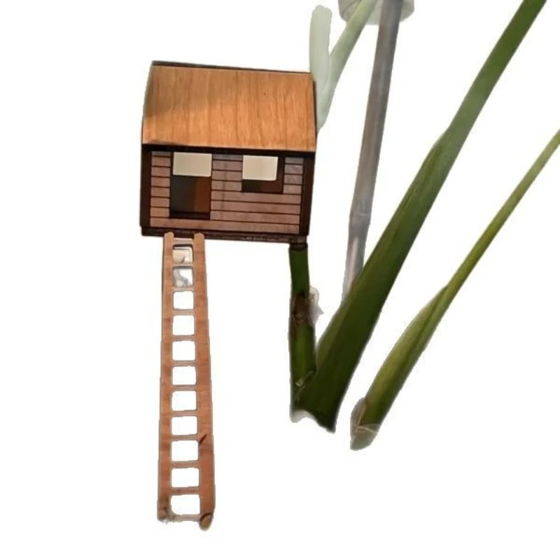 

Plant Mini Treehouse Wood Crafts Flower Pot Accessories