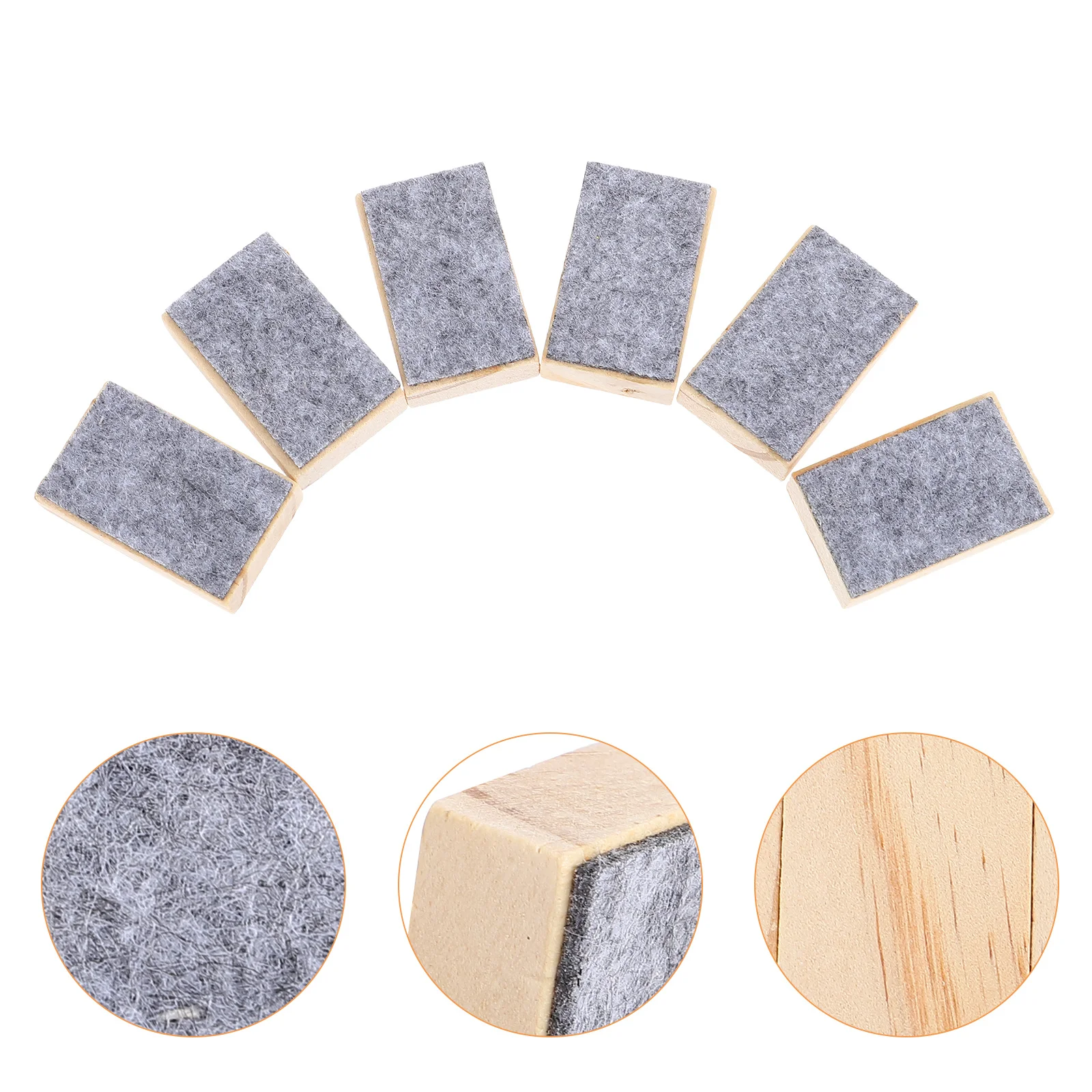 20Pcs Dry Eraser for Blackboard Wooden Frame Felt Pad Efficient Chalk Residue Removal Ideal for Home School Office