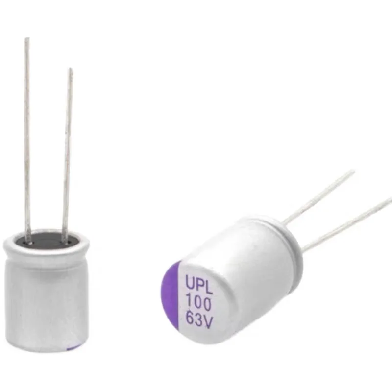 New imported solid state capacitor to the United States GPL63v22/upl63v47/100uf electrolytic high temperature 125C 8*12MM